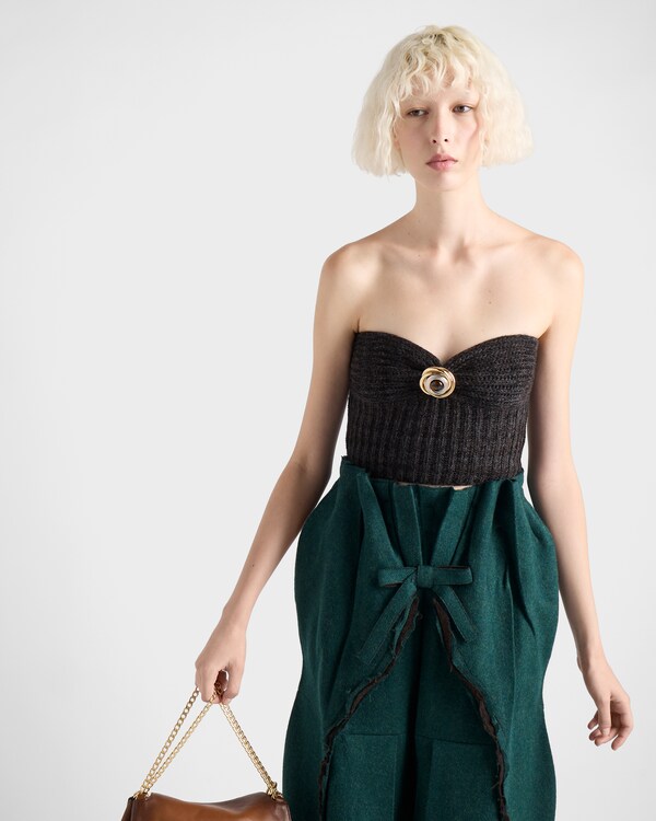 Wool and cashmere bandeau top with brooch Wool and cashmere bandeau top with brooch