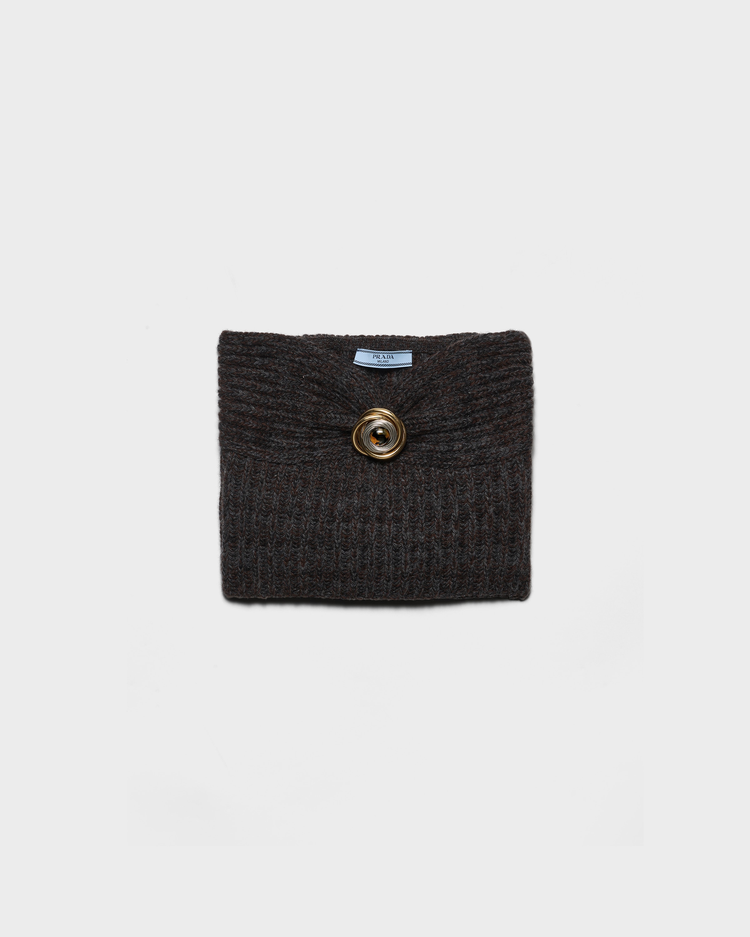 Prada Wool And Cashmere Bandeau Top With Brooch