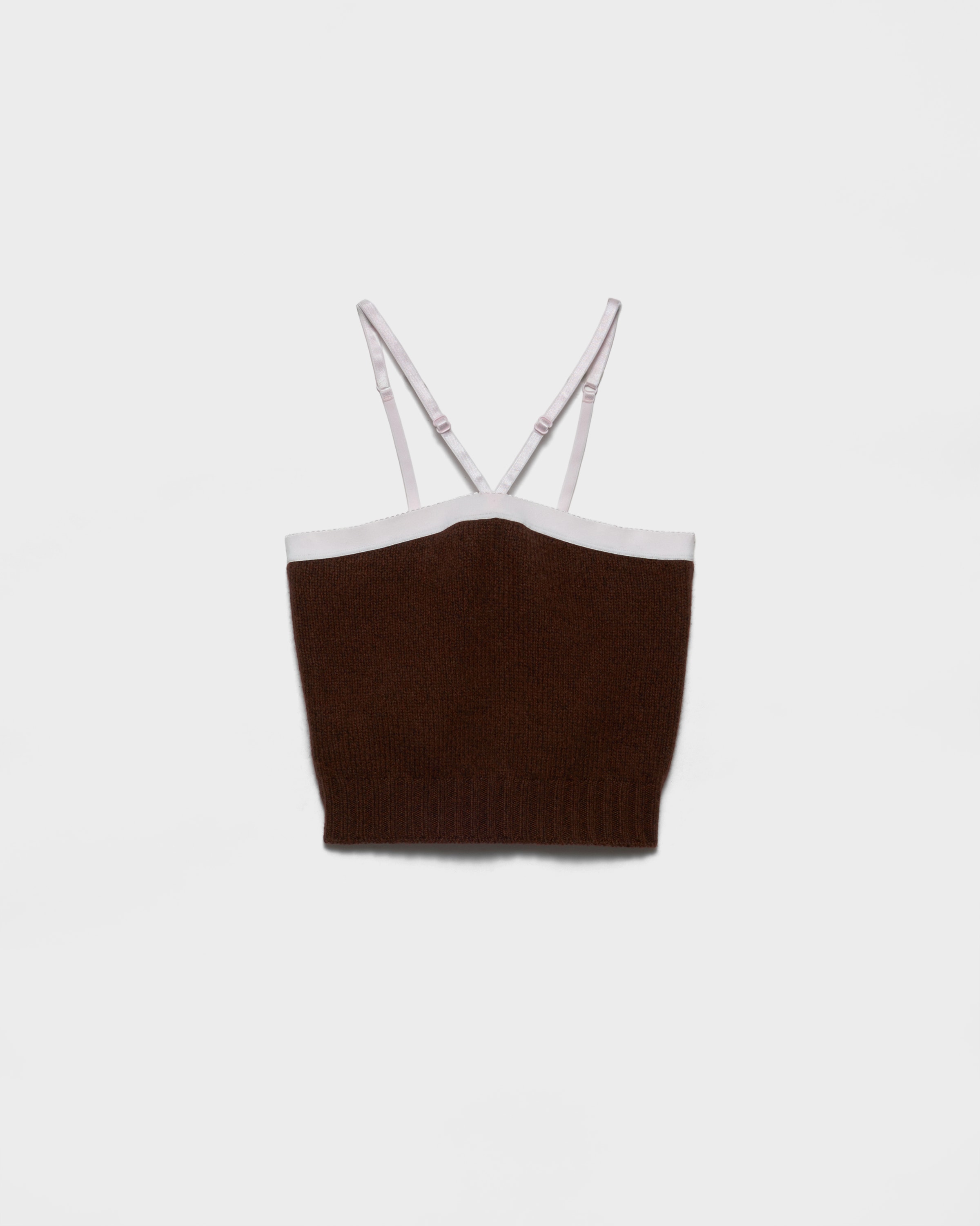 Prada Cashmere And Wool Top In Brown