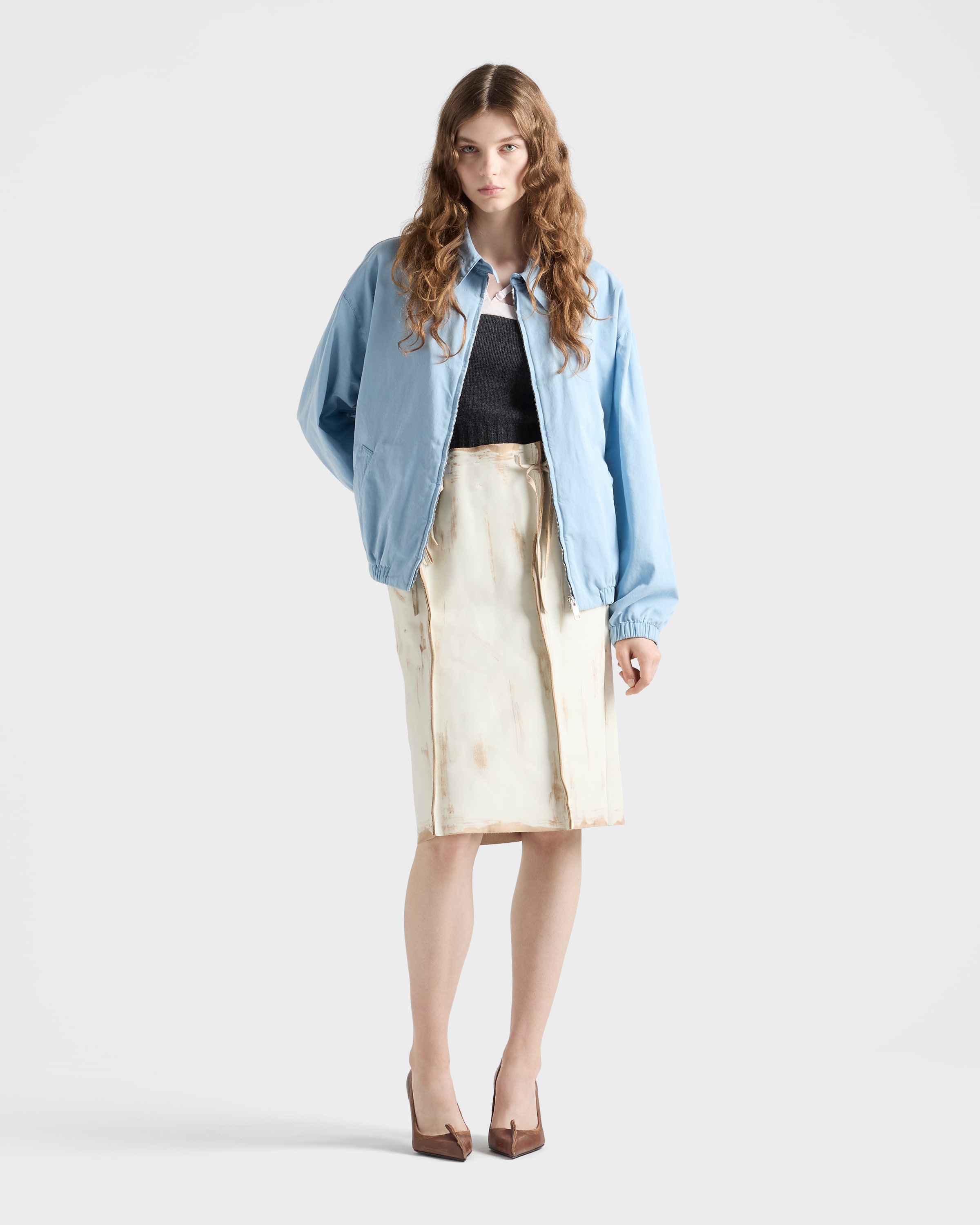 Prada Cashmere And Wool Top In Gray