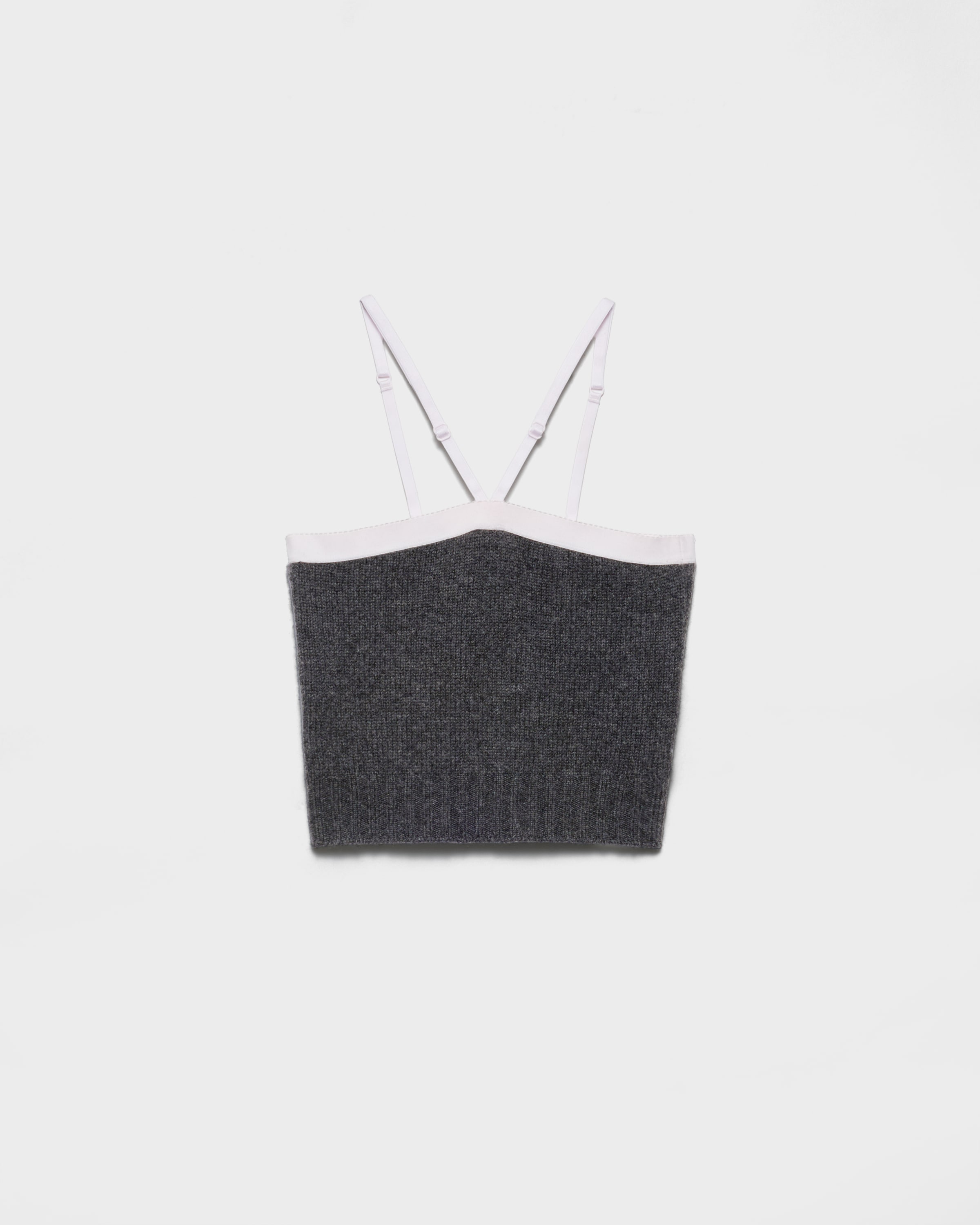 Prada Cashmere And Wool Top In Gray