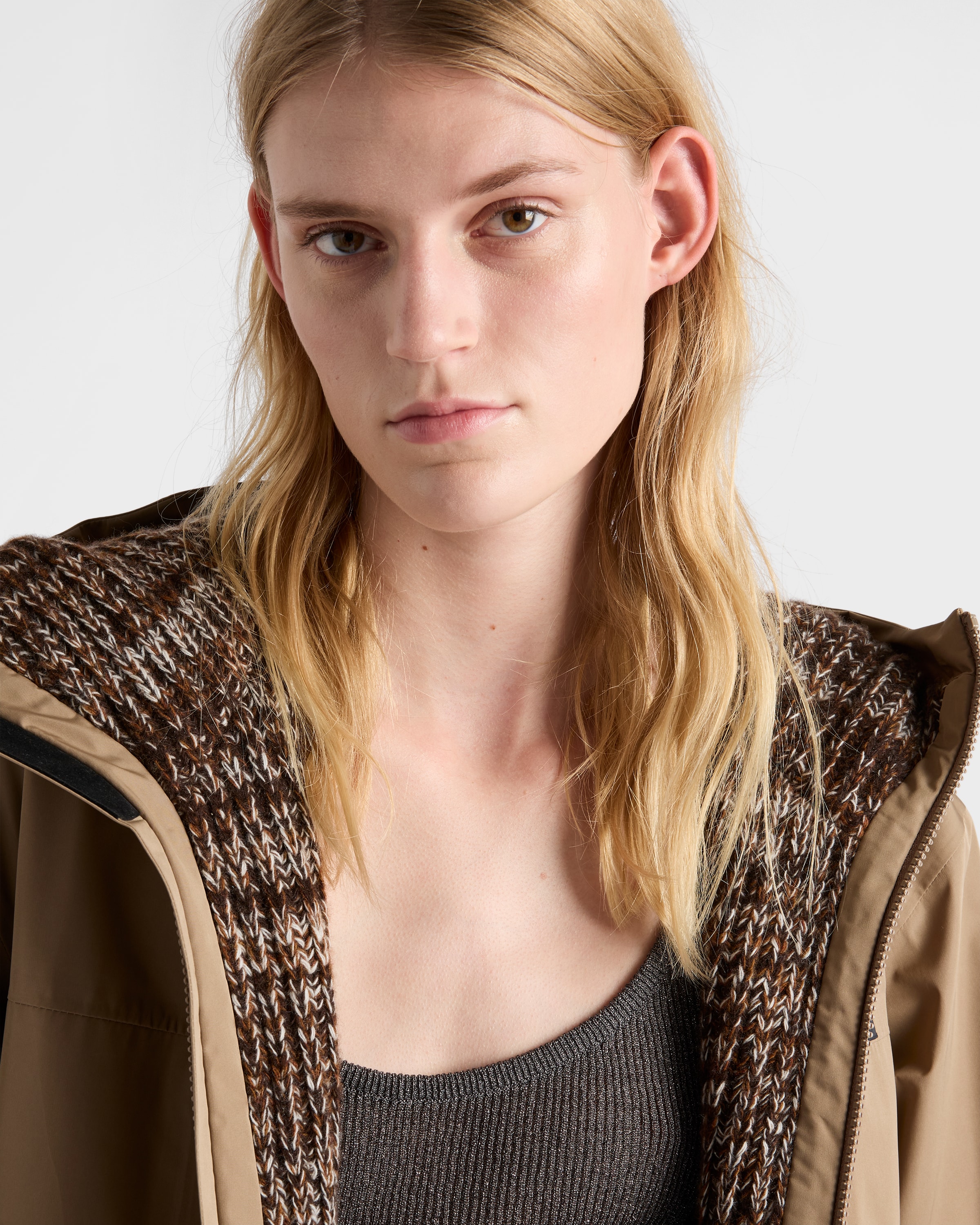 Prada Lamé Tank Top In Gray