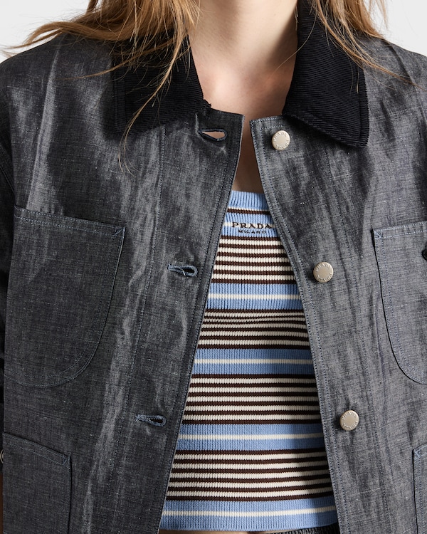 Cotton knit tank top - Light Blue/White Cotton knit tank top - Light Blue/White