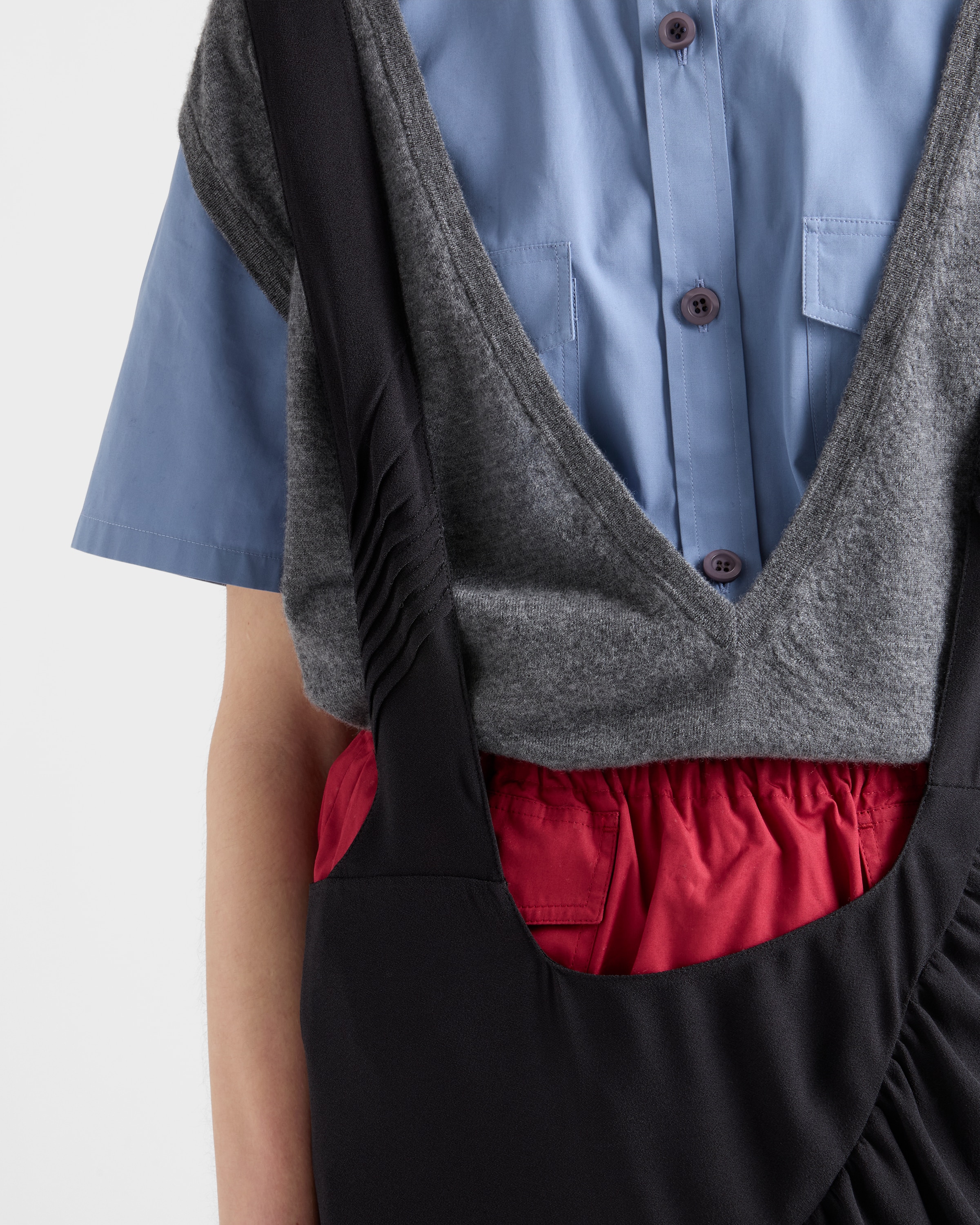Slate Gray Cashmere V-neck vest | PRADA