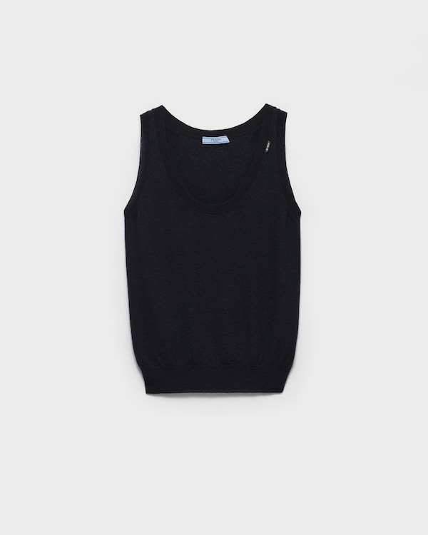 Camiseta de tirantes de cachemir - Negro Camiseta de tirantes de cachemir - Negro