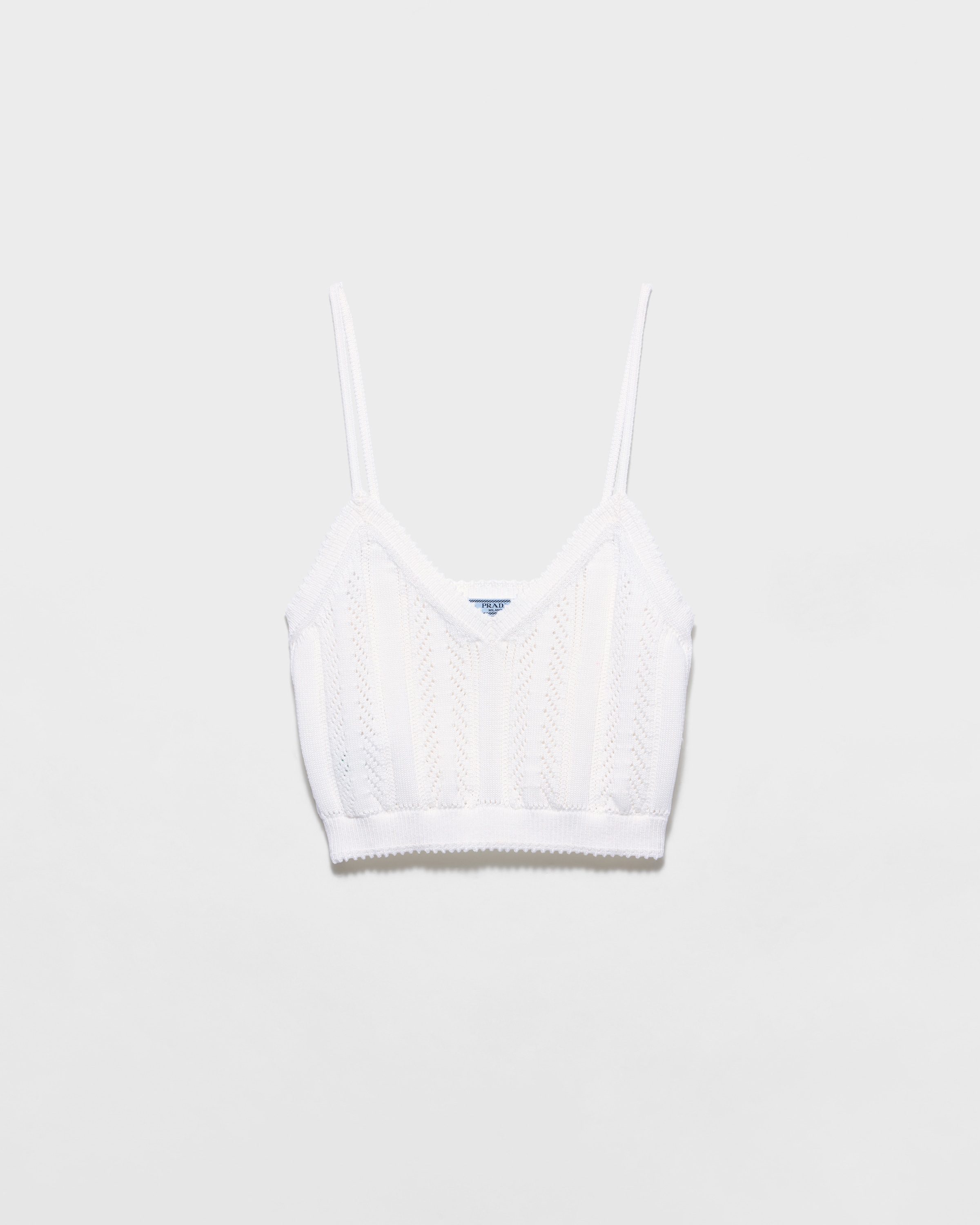 Openwork cotton crop top
