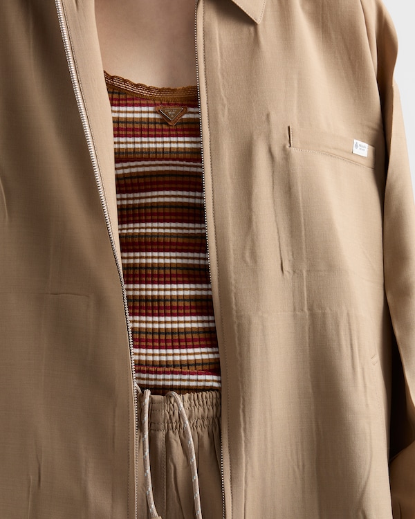 Striped cotton top - Tobacco/White Striped cotton top - Tobacco/White