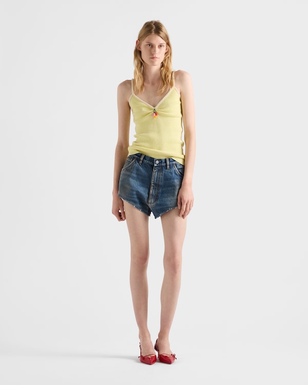 Cotton bouclé top - Pollen Yellow Cotton bouclé top - Pollen Yellow