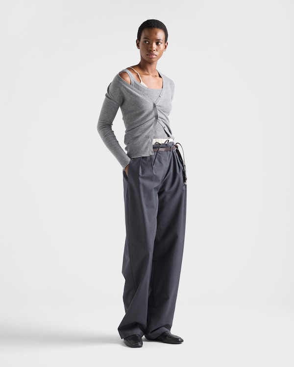 Ribbed knit cashmere tank top - Grey Ribbed knit cashmere tank top - Grey