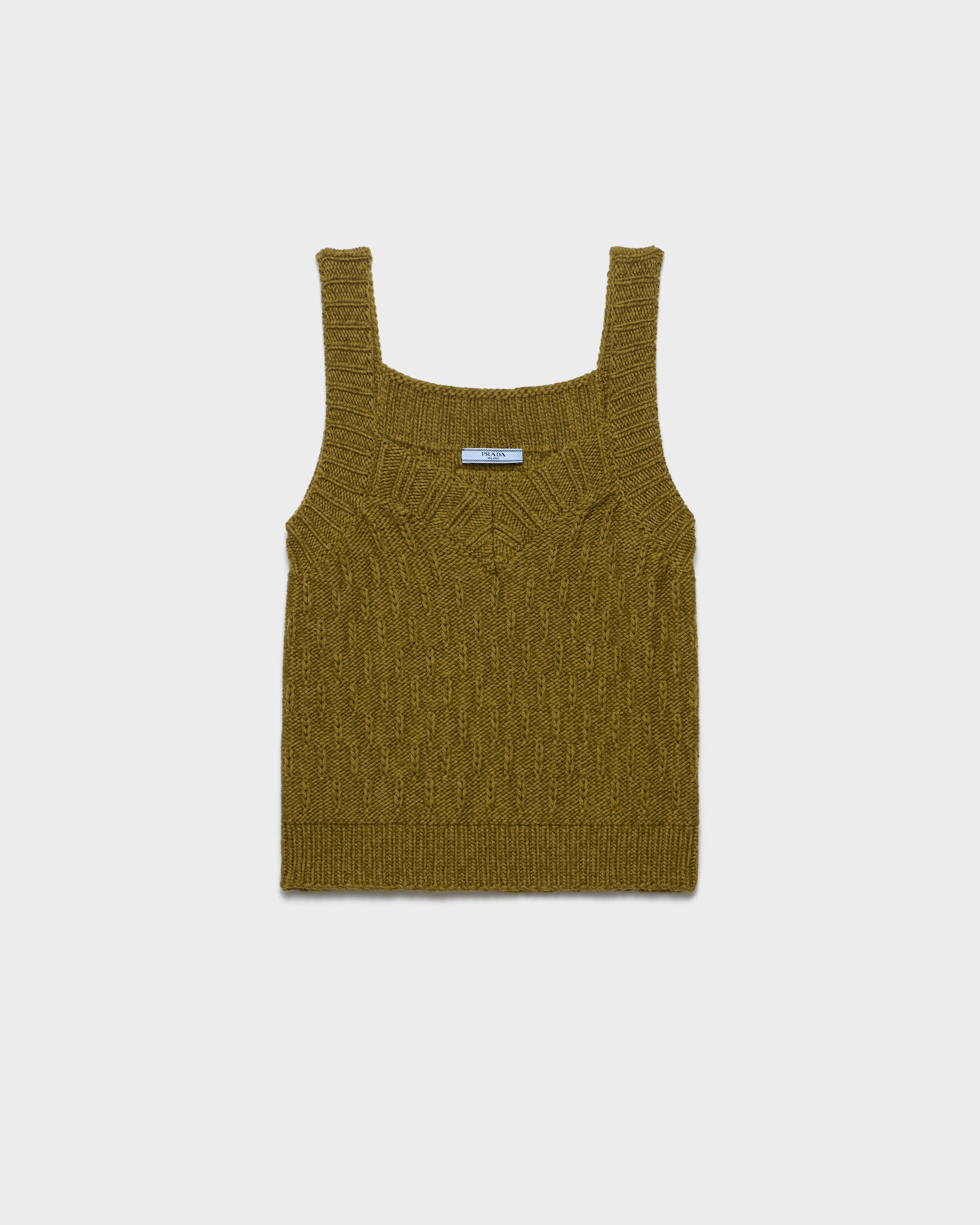 Fern Green Wool And Alpaca Top | PRADA - United States