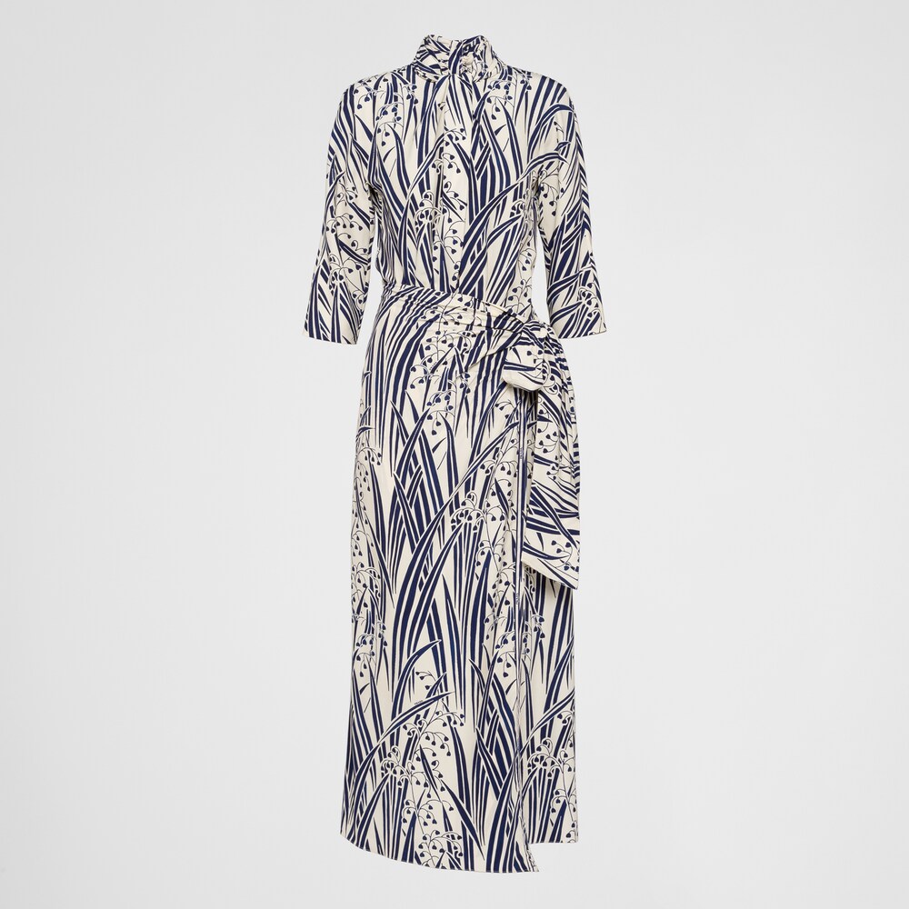 Prada Robe en pongé imprimé 1