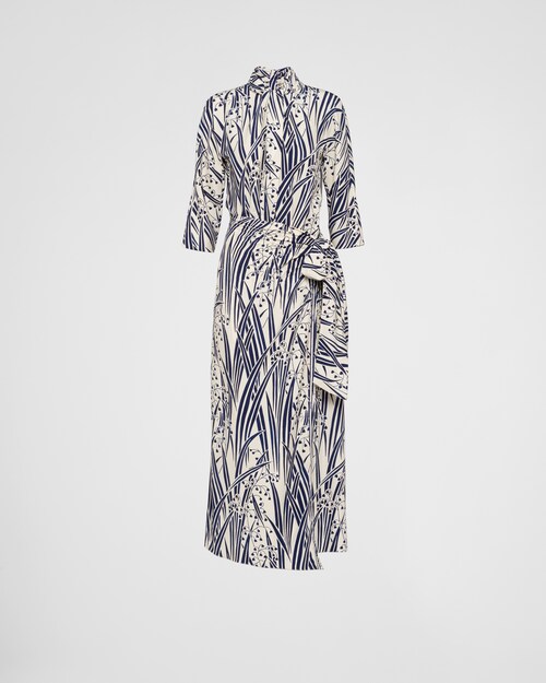 Prada Robe en pongé imprimé 1