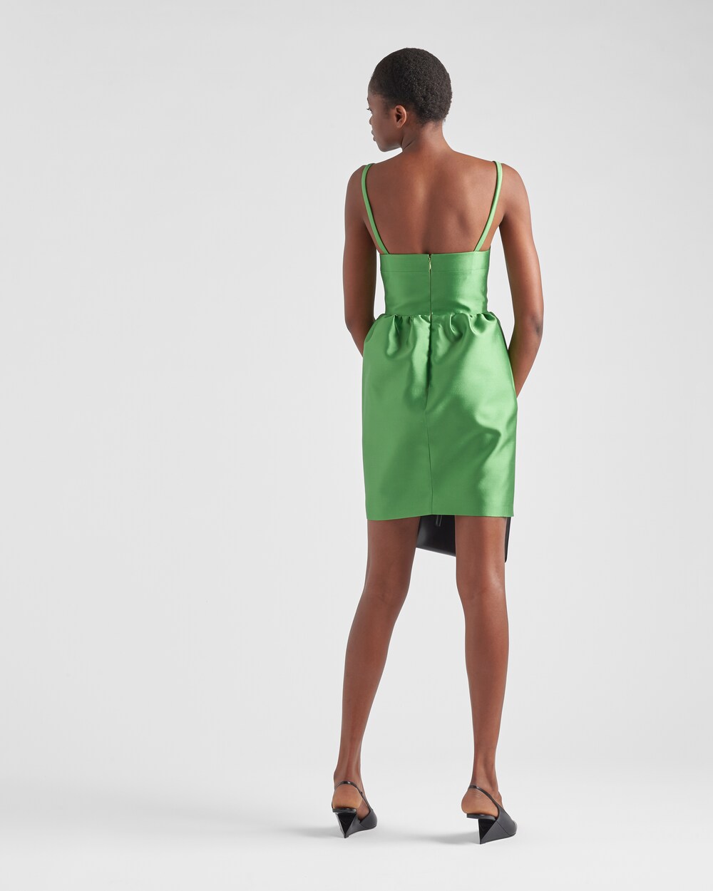 Green Silk and wool mini-dress | Prada