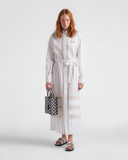 Prada Long intarsia poplin dress 2