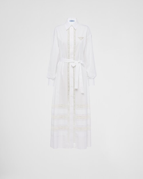 Prada Long intarsia poplin dress 1