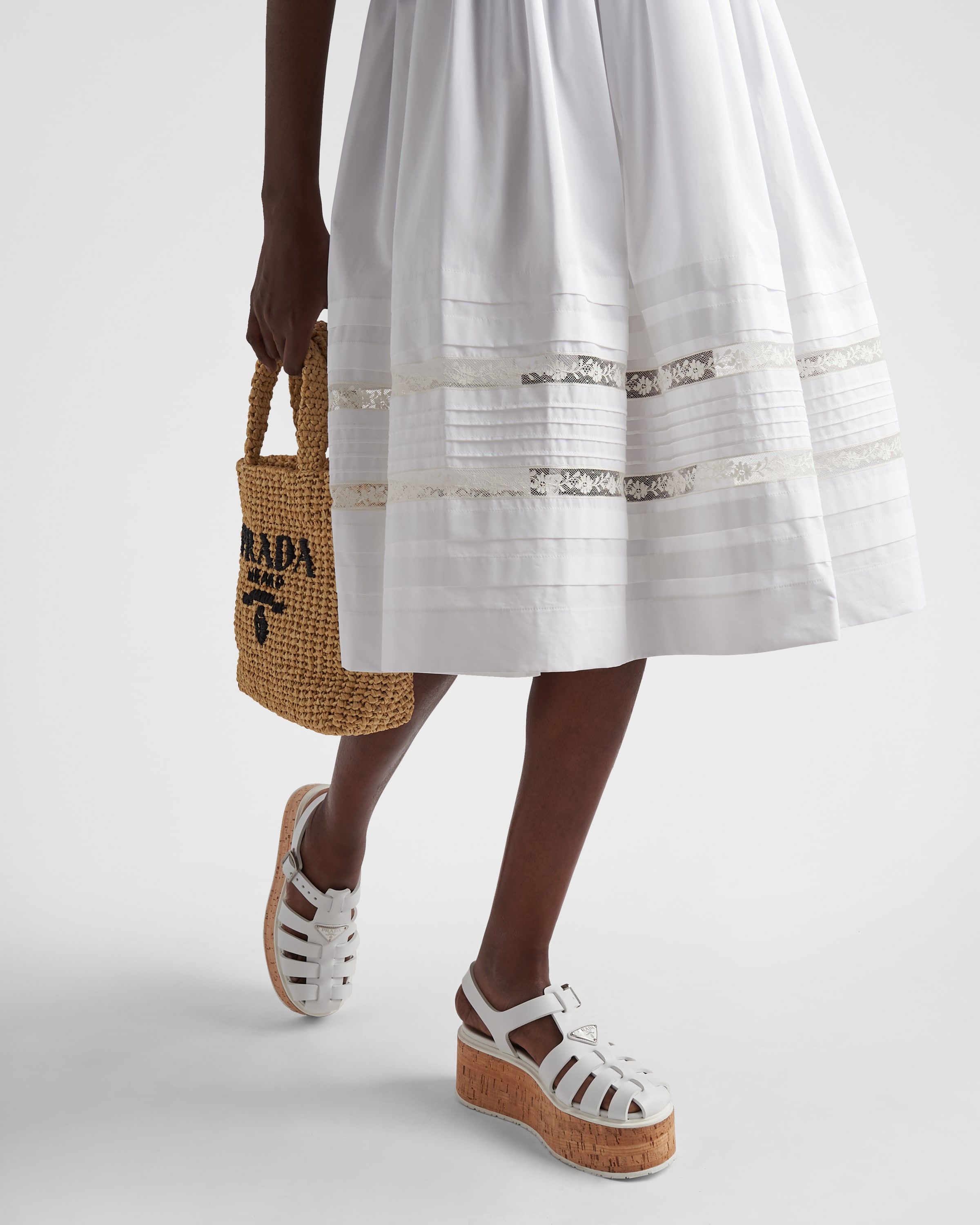 Prada Intarsia poplin dress 4