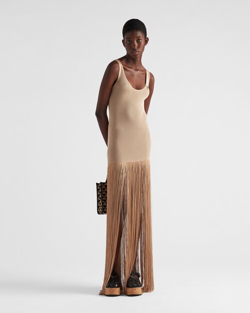 Prada Robe en maille à franges 2