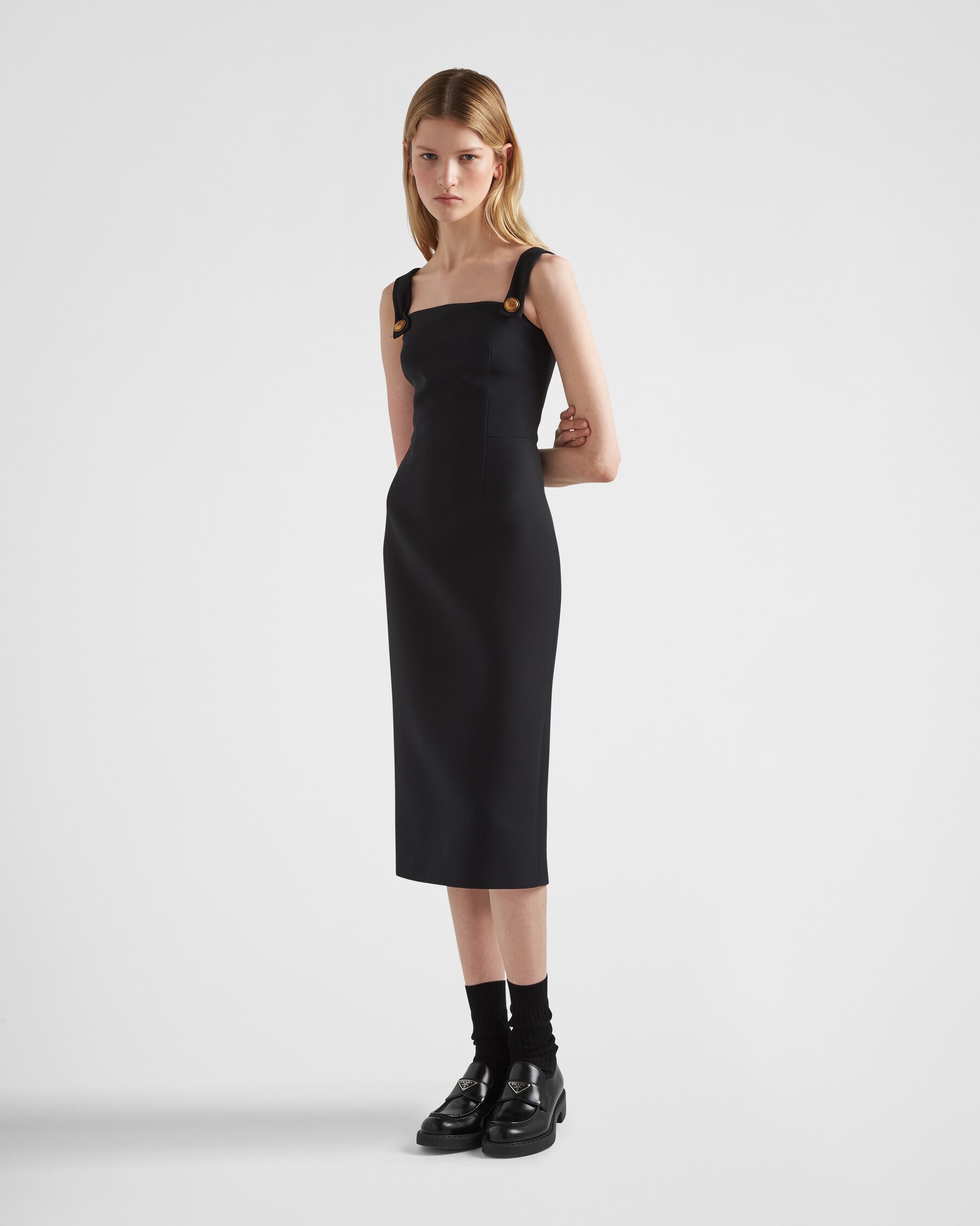 Black Tricotine Dress | PRADA