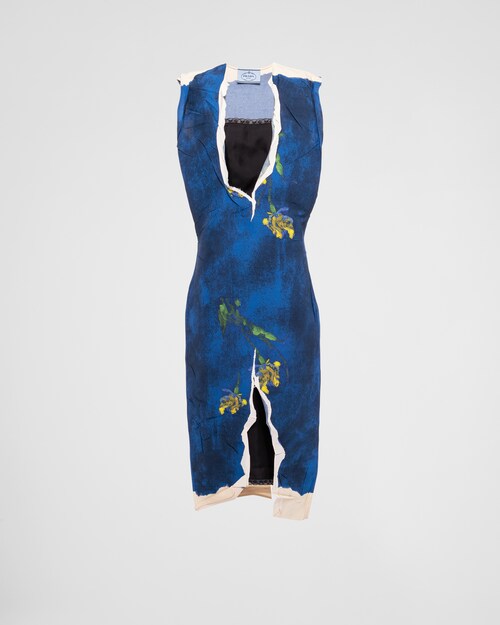 Prada Paper-based printed technical fabric dress 1