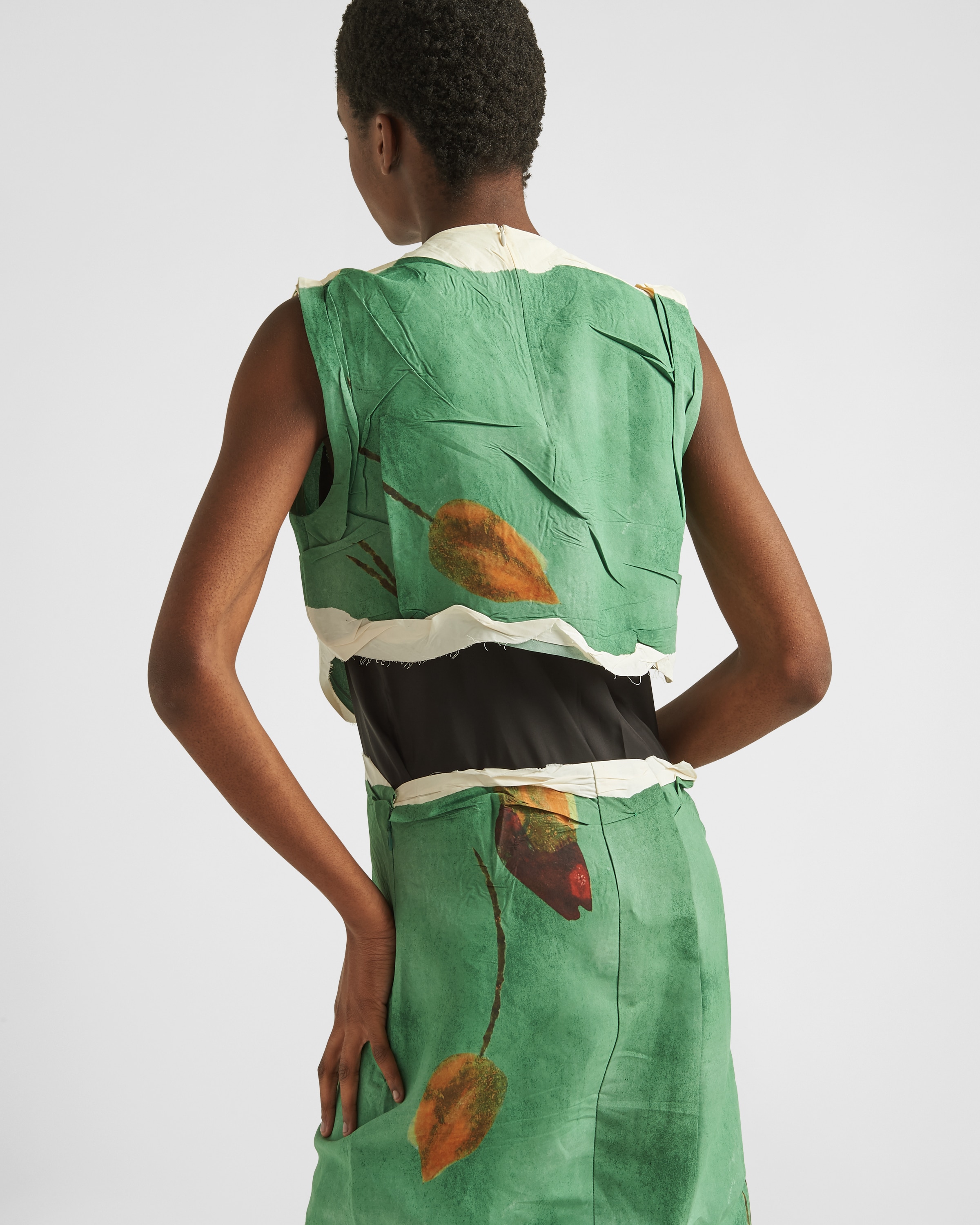 Prada Paper\u002Dbased printed technical fabric dress 4