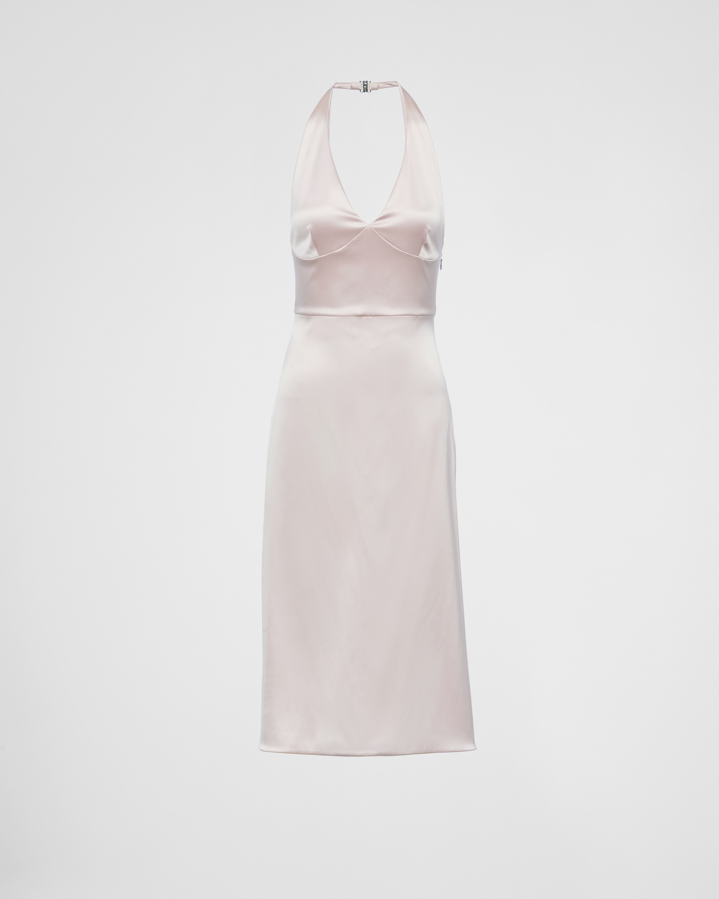 Shop Prada Re-edition 1995 Satin Halter Dress In Opal