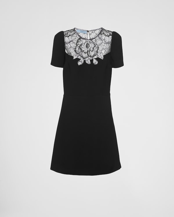 Black Printed georgette dress | PRADA