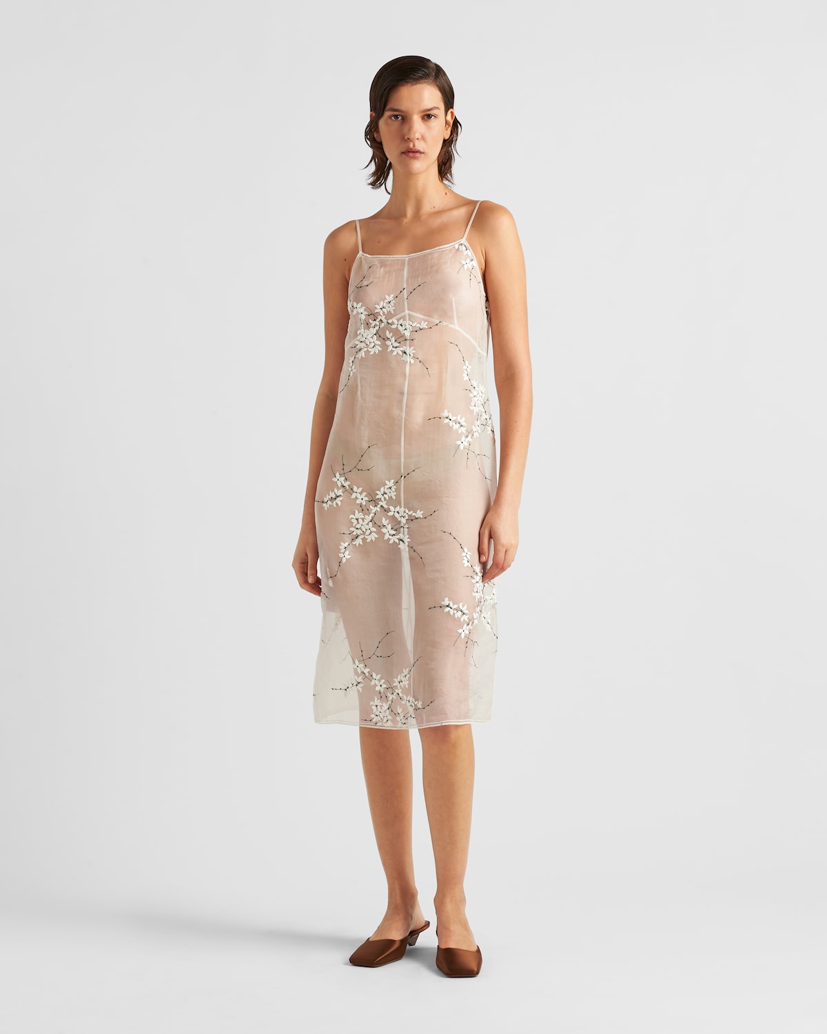 Prada Women Beige Organza Dress