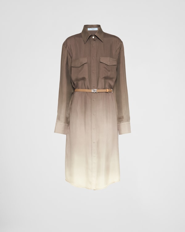 Military Green Panama cotton mini-dress | PRADA