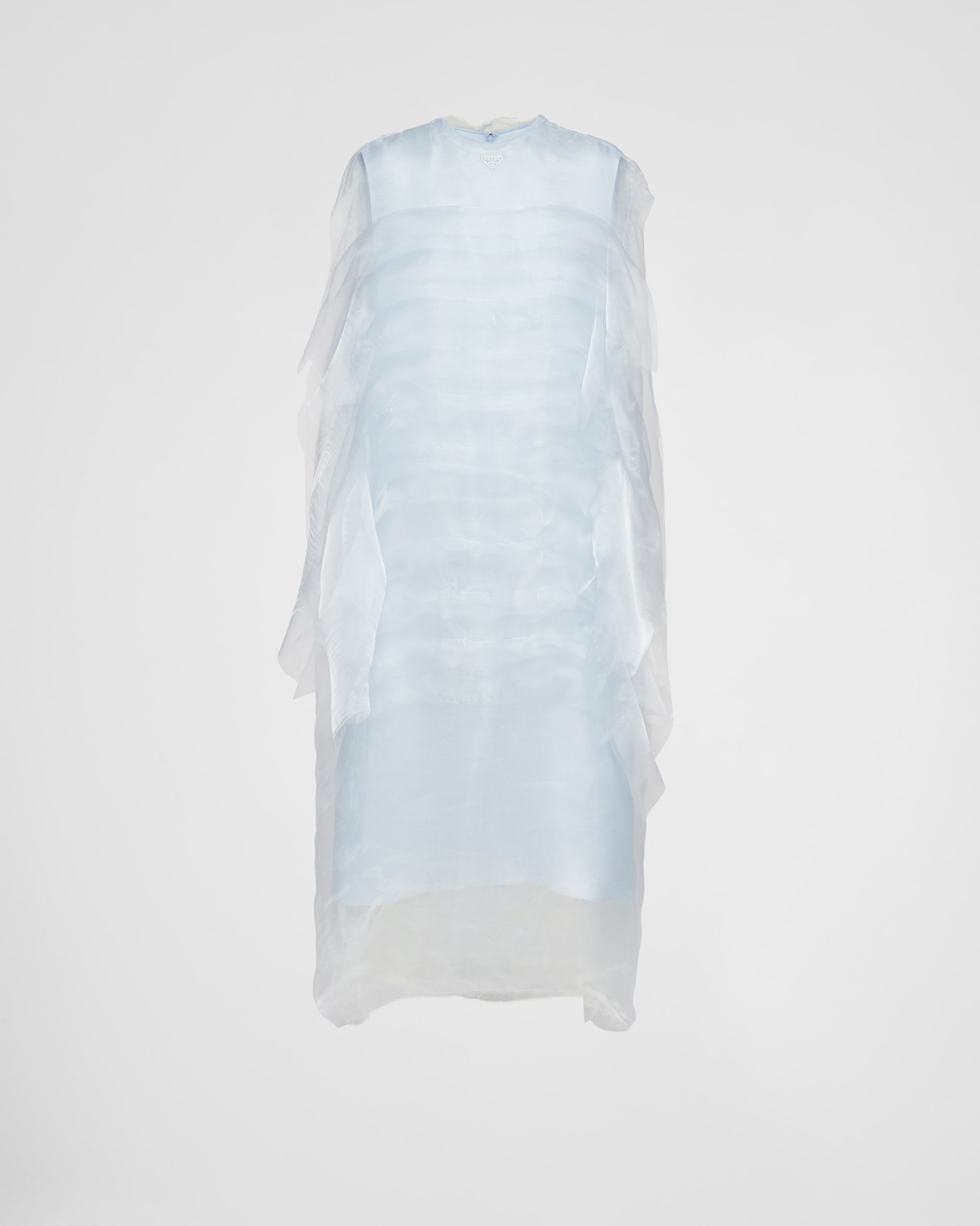 Shop Prada Technical Voile Dress In Astro