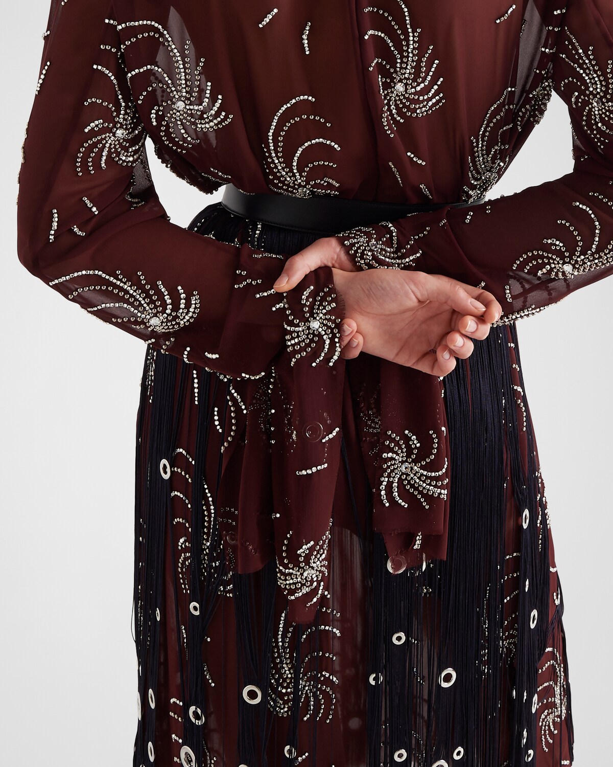 Prada Women Embroidered Chambray Shirt Dress main image 1