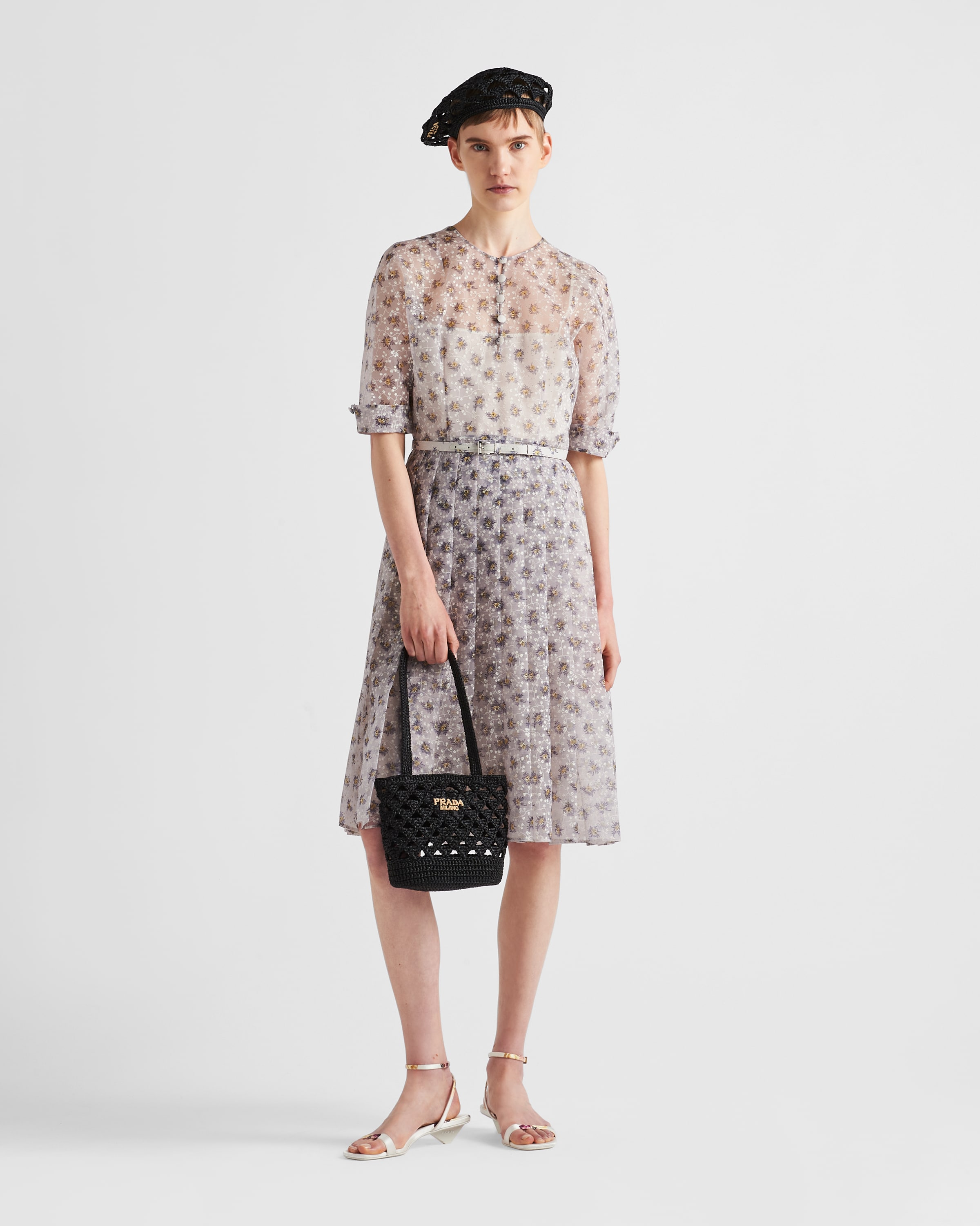 Yellow Printed Nylonette Dress PRADA