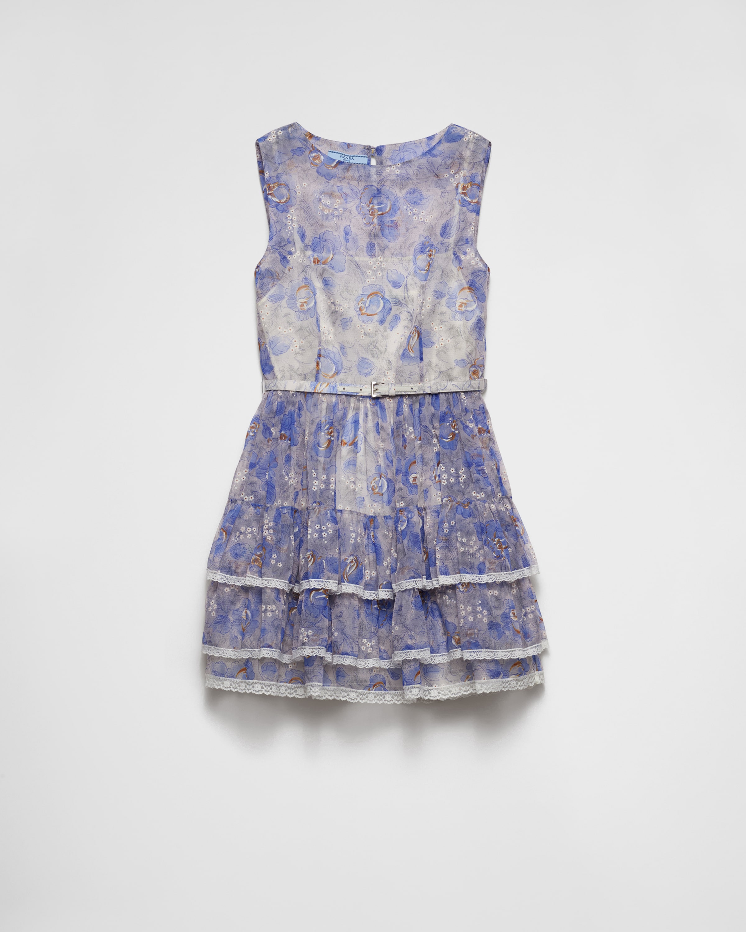 Shop Prada Nylonette Mini-dress In Sapphire Blue