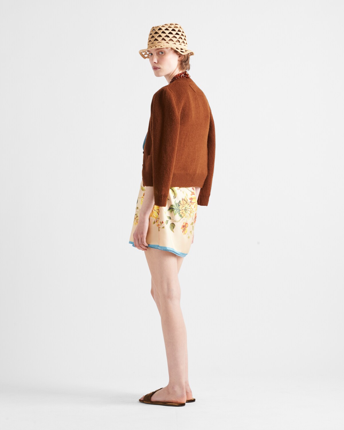 Silk Twill Mini Dress - Milano Galleria/Brown