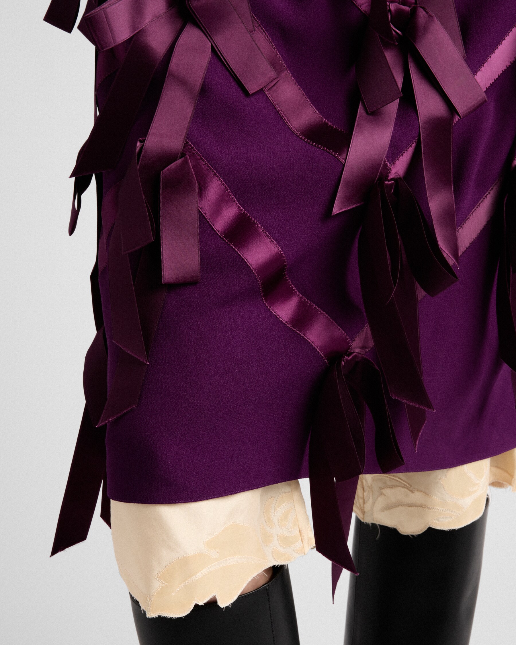 Azalea Red Sablé Dress With Bows | PRADA