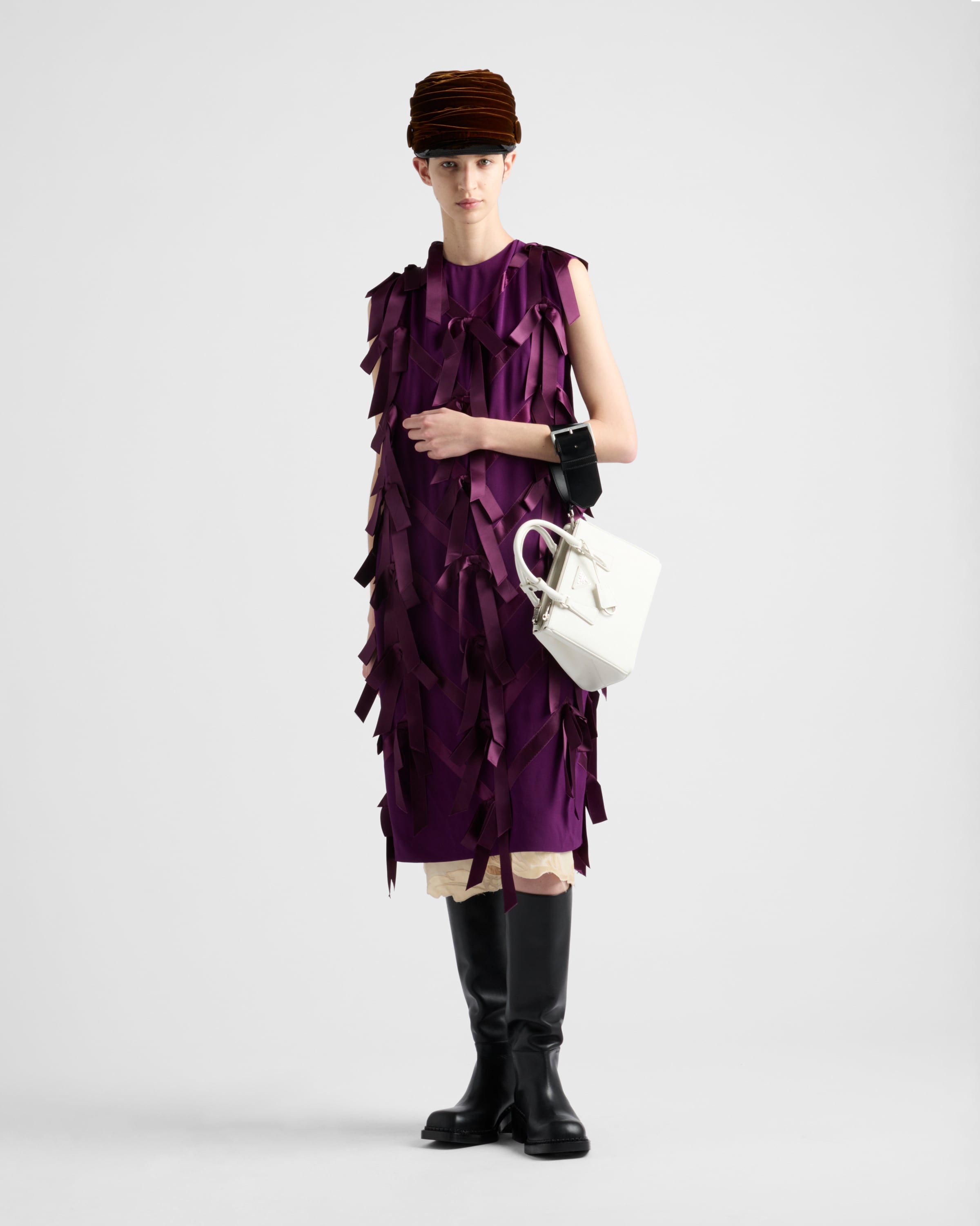 Azalea Red Sablé Dress With Bows | PRADA