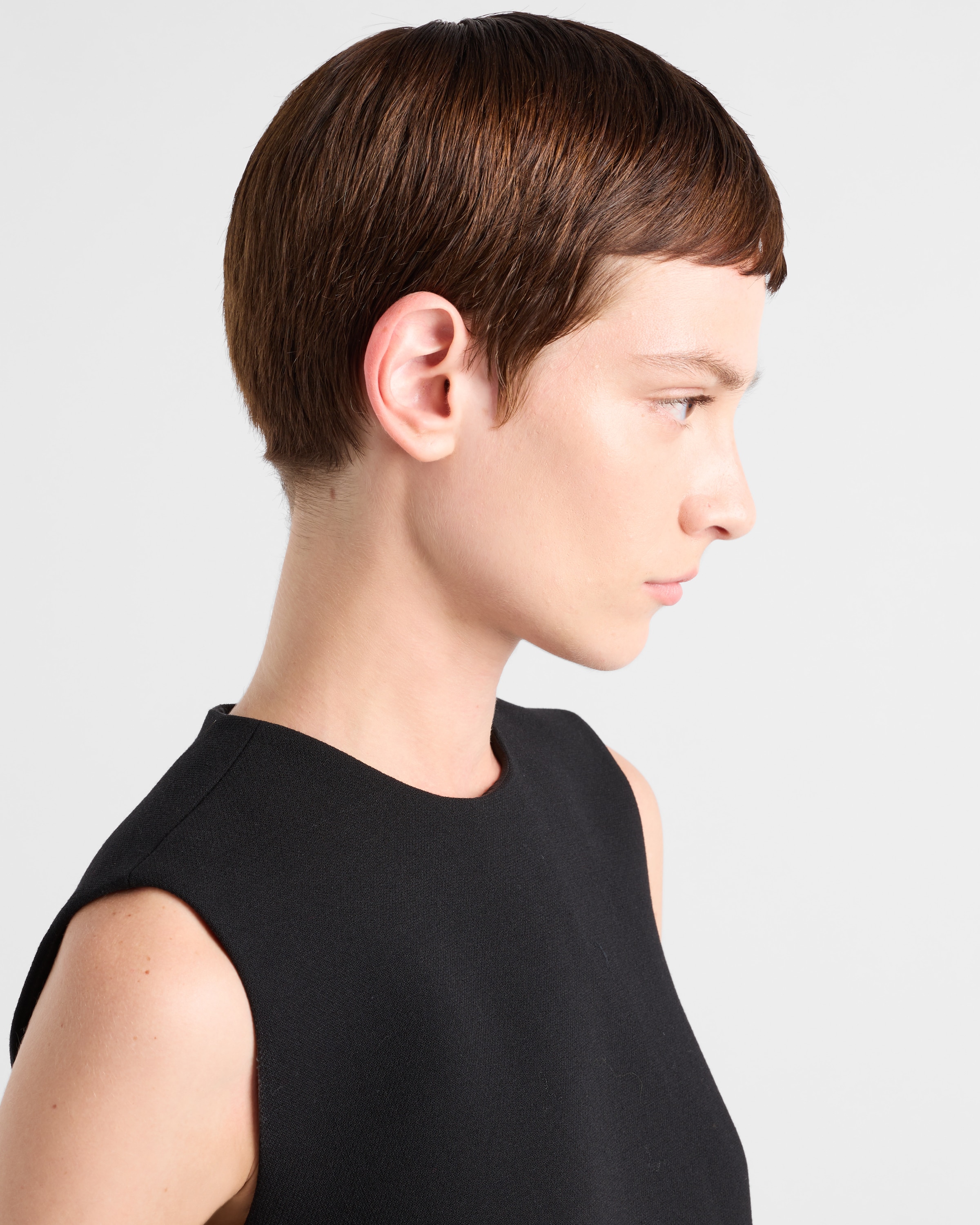 Prada Bow-detail Mini Dress In Black