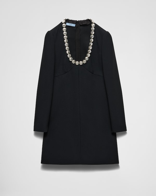 ベージュ プリントジョーゼットドレス | PRADA