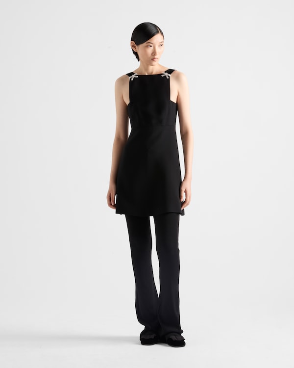 Embroidered cady mini-dress Embroidered cady mini-dress