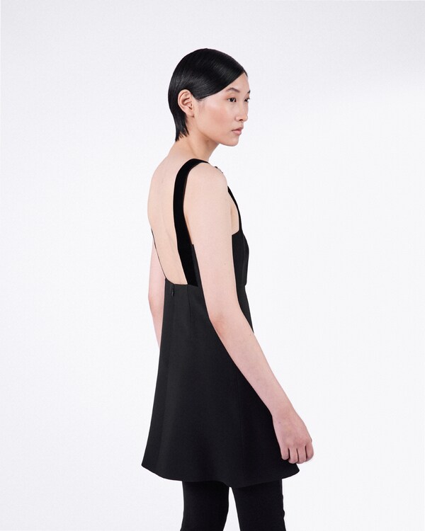 Embroidered cady mini-dress Embroidered cady mini-dress