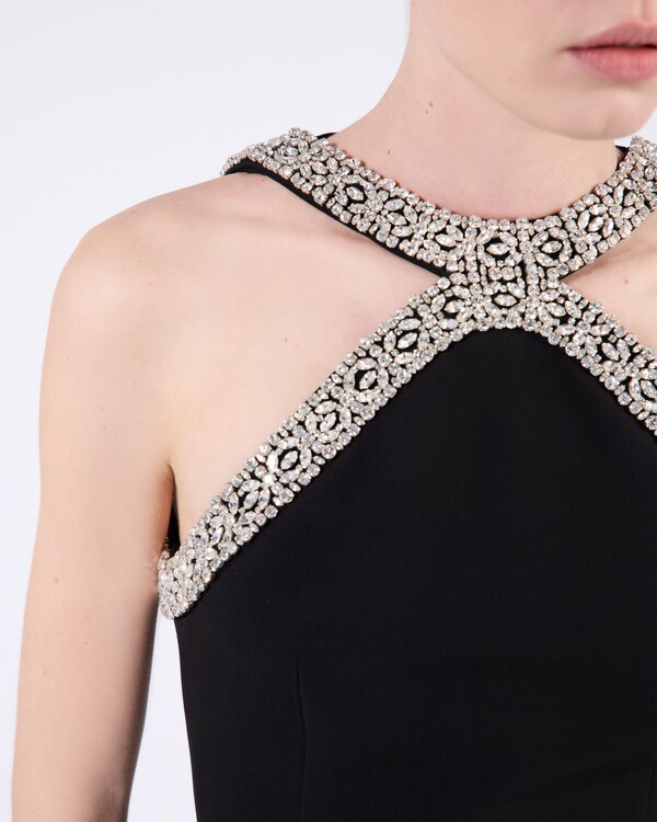 Embroidered cady long dress Embroidered cady long dress