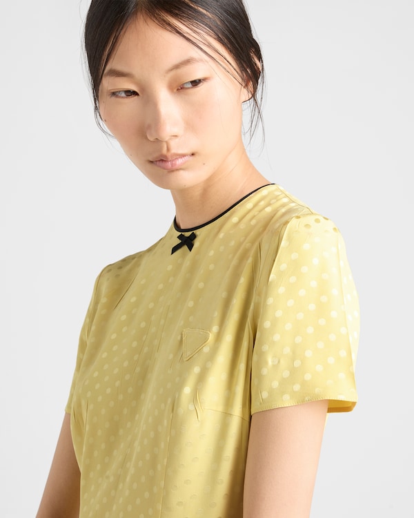 Polka-dot satin dress - Yellow Polka-dot satin dress - Yellow