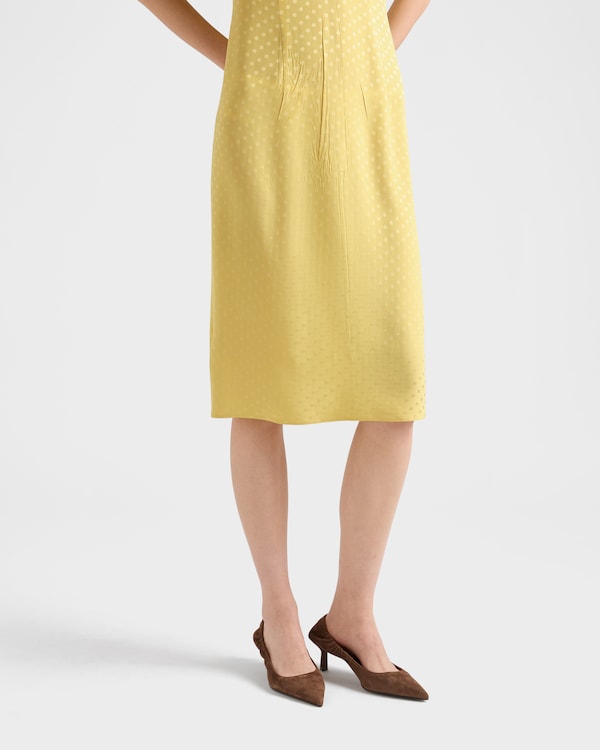 Polka-dot satin dress - Yellow Polka-dot satin dress - Yellow