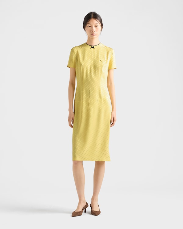Polka-dot satin dress - Yellow Polka-dot satin dress - Yellow