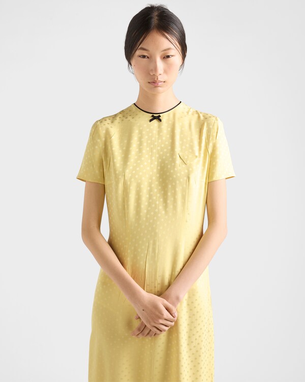 Polka-dot satin dress - Yellow Polka-dot satin dress - Yellow