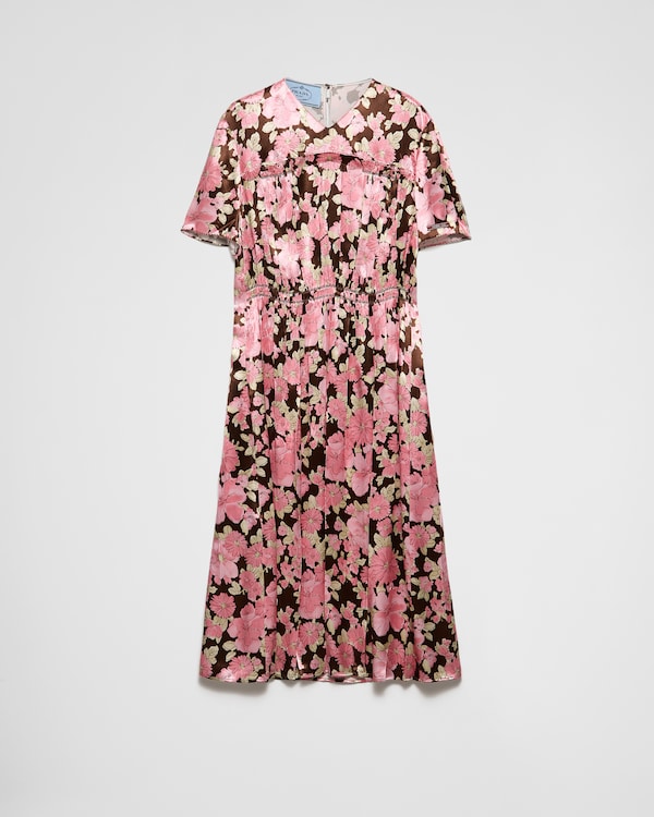 Blush Printed georgette dress | PRADA