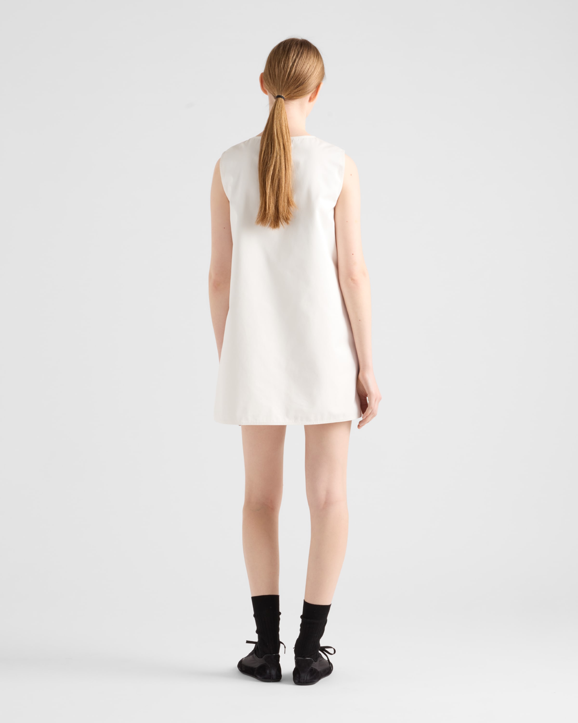Prada Old Satin Mini-dress, Woman, White, Size 40 Prada Old Satin Mini-dress, Woman, White, Size 40