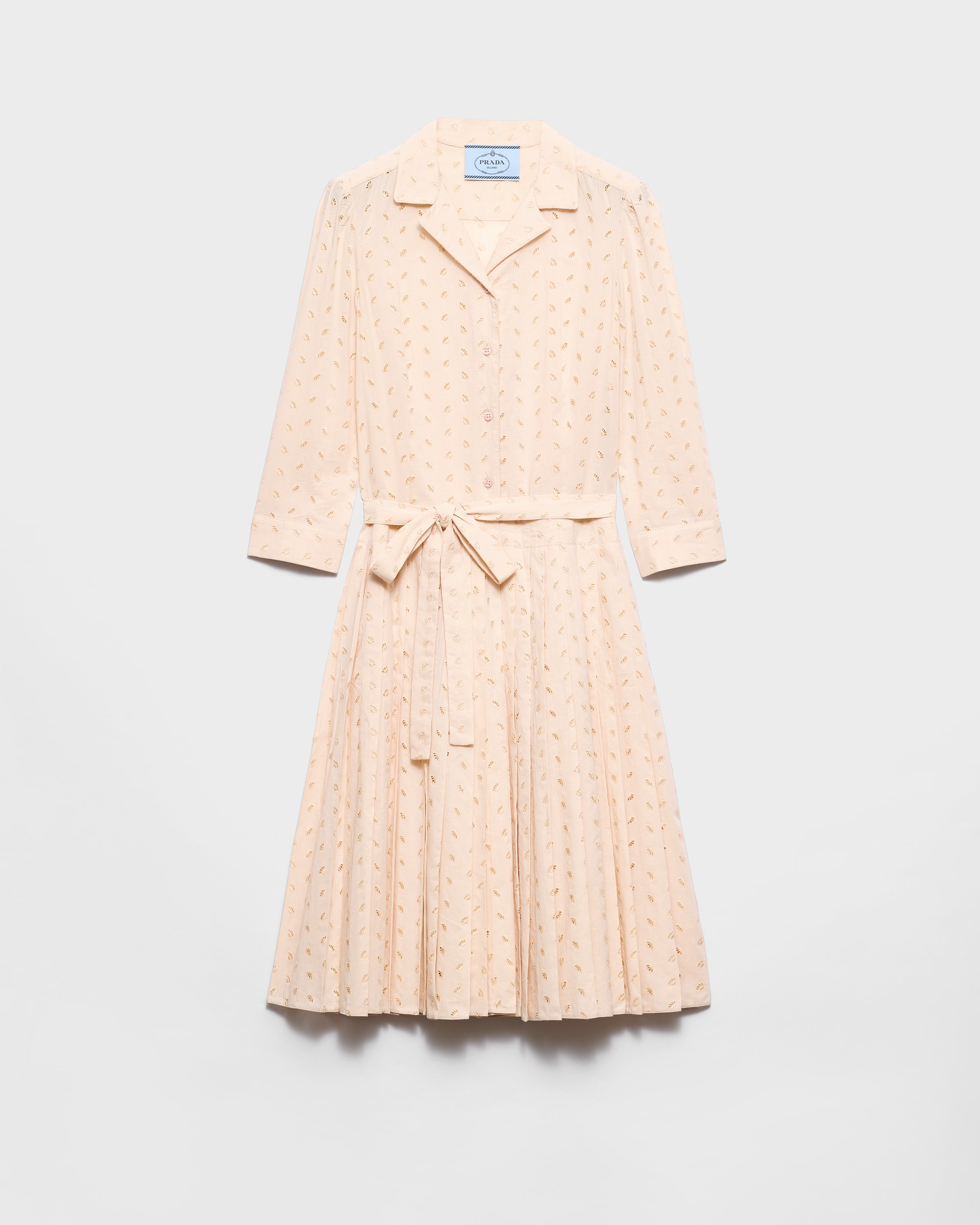 Prada Eyelet Lace Shirt Dress