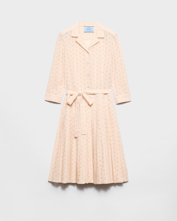 Peach Floral print pongé dress | PRADA