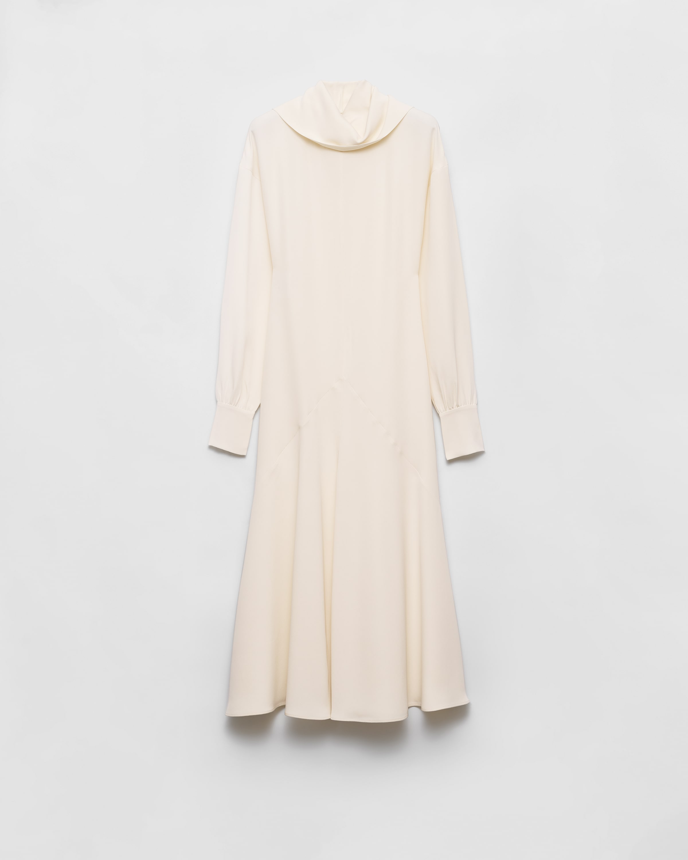 Prada Silk Broadcloth Midi-dress In Neutral