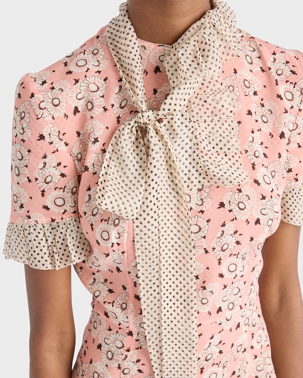 Printed stretch georgette dress Printed stretch georgette dress